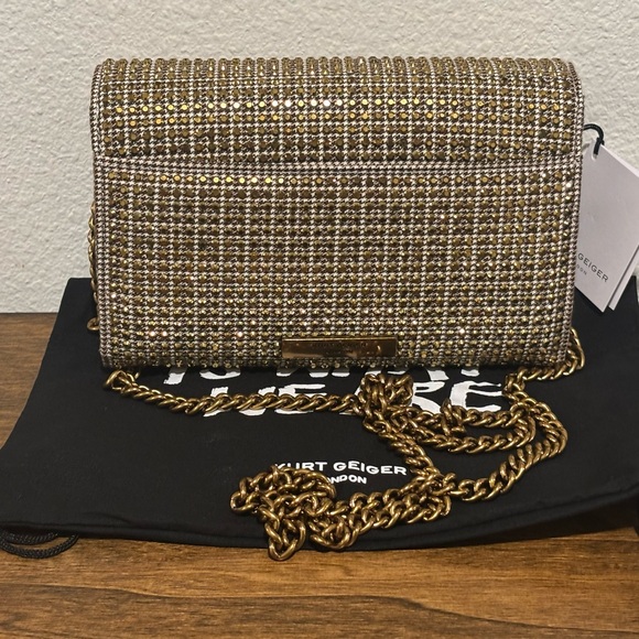 Kurt Geiger Gold Tone Clutch with Chain - Picture 8 of 12